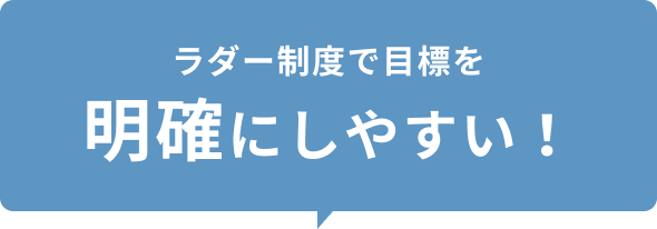 ラダー制度で目標を明確にしやすい！